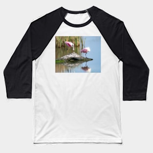 Roseate Spoonbills Resting Time Baseball T-Shirt